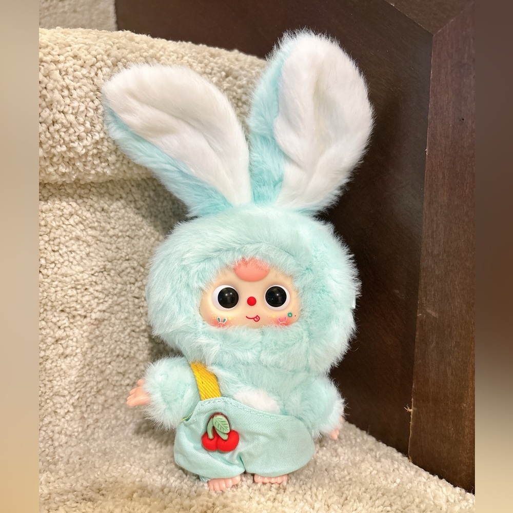 Baby Three Rabbit Macaron Cute Mini Bunny Plush Blind Box- green